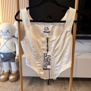 Future Collective Cream Satin Women's Top